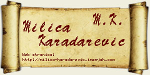 Milica Karadarević vizit kartica